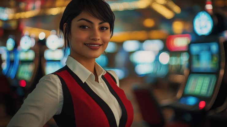 Tampilan mesin slot virtual dengan desain penuh warna dan animasi menarik untuk pemain